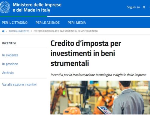 Credito d’imposta per investimenti in beni strumentali